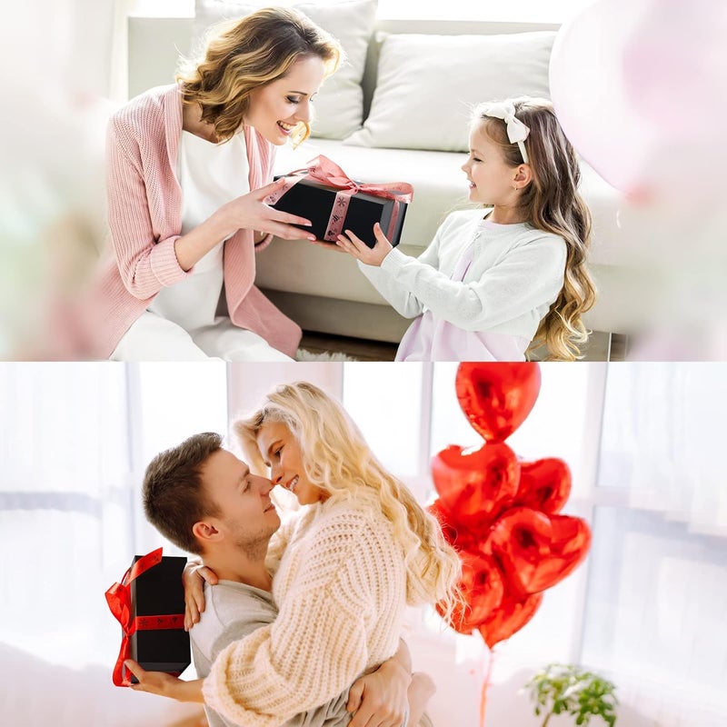 Ditwis 4 Pack 8x8x4 Inches Gift Boxes with Magnetic Closure Lids, Black Magnetic Box for Wedding, Groomsmen Bridesmaid Proposal, Birthdays, Mother's Day - Image 4